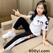 儿童套装女童网红套装新款洋气运动衣服时尚两件套便宜地摊童装