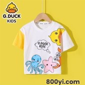 小黄鸭夏款短袖批发-广州品牌童装批发市场-品牌童装尾货厂家